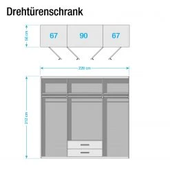 Rauch Orange Drehtürenschrank Bernau - Dunkelbraun / Anthrazit - Breite: 226 cm -Schlafzimmer Verkaufe DE drehtuerenschrank bernau graumetallic 226 cm 6 tuerig 3749792