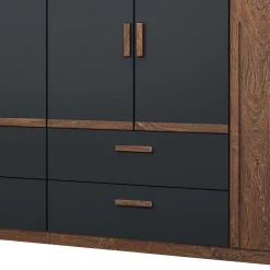 Rauch Orange Drehtürenschrank Bernau - Dunkelbraun / Anthrazit - Breite: 271 cm -Schlafzimmer Verkaufe DE drehtuerenschrank bernau graumetallic 271 cm 6 tuerig 3748008