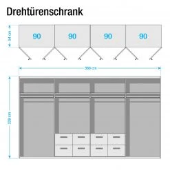 Rauch Orange Drehtürenschrank Bingen - Breite: 360 cm -Schlafzimmer Verkaufe DE drehtuerenschrank bingen alpinweiss 360 cm 8 tuerig 4 spiegeltueren 4798048