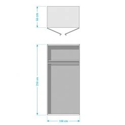 Express Möbel Drehtürenschrank Brooklyn XI - Höhe: 216 cm - Breite: 100 cm -Schlafzimmer Verkaufe DE drehtuerenschrank brooklyn i polarweiss 100 cm 2 tuerig 216 cm 5016436 1