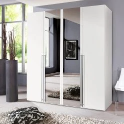 Express Möbel Drehtürenschrank Brooklyn XIII - Alpinweiß / Spiegelglas - Höhe: 236 cm - Breite: 200 cm -Schlafzimmer Verkaufe DE drehtuerenschrank brooklyn xiii alpinweiss spiegelglas 200 cm 4 tuerig 236 cm 4768176