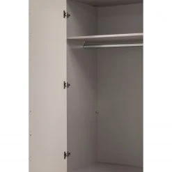 Express Möbel Drehtürenschrank Brooklyn XIII - Alpinweiß / Spiegelglas - Höhe: 236 cm - Breite: 200 cm -Schlafzimmer Verkaufe DE drehtuerenschrank brooklyn xiii hochglanz weiss eiche sanremo hell dekor 150 cm 3 tuerig 216 cm 4767528