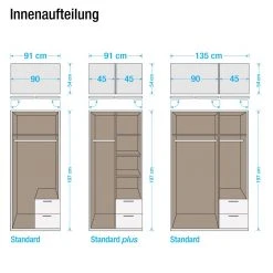 Rauch Blue Drehtürenschrank Case II - Alpinweiß - Schrankbreite: 135 cm - 3-türig - Standard -Schlafzimmer Verkaufe DE drehtuerenschrank case ii alpinweiss 329351