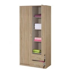 Rauch Blue Drehtürenschrank Case II - Sonoma Eiche Dekor - Schrankbreite: 135 cm - 3-türig - Standard -Schlafzimmer Verkaufe DE drehtuerenschrank case ii sonoma eiche dekor 274405