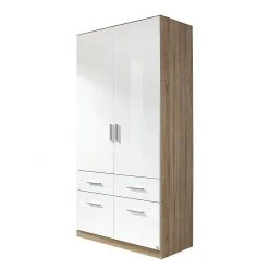 Rauch Blue Drehtürenschrank Celle (2-türig) - Hochglanz Weiß/Eiche Sonoma Dekor