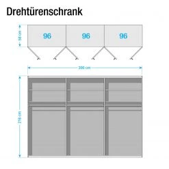 Wiemann Drehtürenschrank Chicago II - Hochglanz Weiß / Spiegel - Höhe: 216 cm - Breite: 300 cm - 6 -Schlafzimmer Verkaufe DE drehtuerenschrank chicago ii hochglanz weiss spiegel 300 cm 6 tuerig 216 cm 3375705