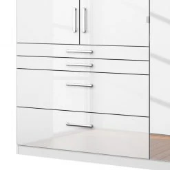 Rauch Blue Drehtürenschrank Homburg I - Hochglanz Alpinweiß - Breite: 136 cm - Mit Spiegeltür/-en -Schlafzimmer Verkaufe DE drehtuerenschrank homburg 136 cm 3 tuerig 1 spiegeltuer 3690189