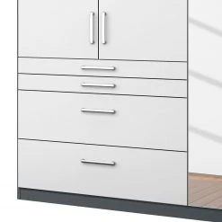 Rauch Blue Drehtürenschrank Homburg II - Graumetallic - Breite: 181 cm - Mit Spiegeltür/-en -Schlafzimmer Verkaufe DE drehtuerenschrank homburg ii graumetallic 181 cm 4 tuerig mit spiegeltuer en 4504952