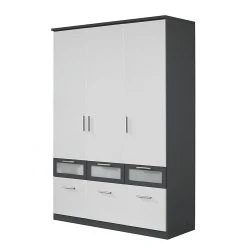 Rauch Blue Kombischrank Bochum-Extra - Alpinweiß/Grau-Metallic - Schrankbreite 91 cm, 2-türig