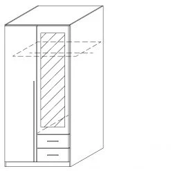 Rauch Blue Drehtüren-/ Kombischrank Krefeld - mit Spiegel - Eiche Sonoma-Dekor/Alpinweiß - Breite 181 cm -Schlafzimmer Verkaufe DE drehtuerenschrank krefeld mit spiegel kernnuss dekor grau metallic 1422140