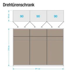 Rauch Blue Drehtürenschrank Lorca - Alpinweiß / Hochglanz Weiß - Breite: 271 cm -Schlafzimmer Verkaufe DE drehtuerenschrank lorca alpinweiss hochglanz weiss 271 cm 6 tuerig 2262366 1