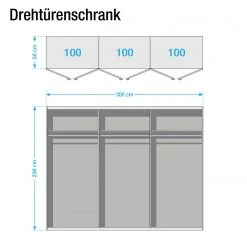 Express Möbel Drehtürenschrank Brooklyn I - Höhe: 236 cm - Breite: 300 cm -Schlafzimmer Verkaufe DE drehtuerenschrank melva polarweiss bxh 300 x 236 cm 6 tuerig 3544893