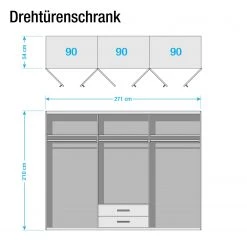 Rauch Orange Drehtürenschrank Passau - Breite: 271 cm -Schlafzimmer Verkaufe DE drehtuerenschrank passau 271 cm 4 tuerig 3690269