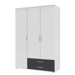 Rauch Blue Drehtürenschrank Rasant-Extra - Alpinweiß / Anthrazit - Breite: 127 cm - Ohne Spiegeltür/-en