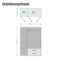 Rauch Blue Drehtürenschrank Rasant-Extra - Alpinweiß / Anthrazit - Breite: 127 cm - Ohne Spiegeltür/-en -Schlafzimmer Verkaufe DE drehtuerenschrank rasant extra alpinweiss anthrazit 127 cm 3 tuerig ohne spiegeltuer en 2561034