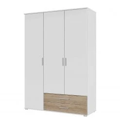 Rauch Blue Drehtürenschrank Rasant-Extra - Alpinweiß / Eiche Sanremo Dekor - Breite: 127 cm - Ohne Spiegeltür/-en