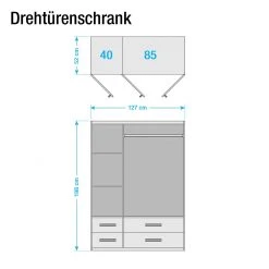 Rauch Blue Drehtürenschrank Rasant-Extra I - Alpinweiß / Anthrazit - Breite: 127 cm - Mit Spiegeltür/-en -Schlafzimmer Verkaufe DE drehtuerenschrank rasant extra i alpinweiss anthrazit 127 cm 3 tuerig 1 spiegeltuer 2671038
