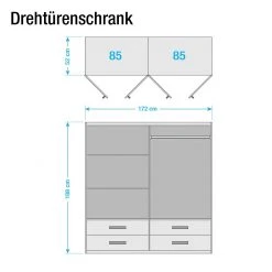 Rauch Blue Drehtürenschrank Rasant-Extra I - Anthrazit / Eiche Sonoma Dekor - Breite: 168 cm - Mit Spiegeltür/-en -Schlafzimmer Verkaufe DE drehtuerenschrank rasant extra i anthrazit eiche sonoma dekor 168 cm 4 tuerig 2 spiegeltueren 2671694