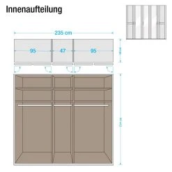 Rauch Orange Drehtürenschrank Sitara II - Erle teilmassiv - lackiert - Schrankbreite: 235 cm - 5-türig - 1 Spiegel -Schlafzimmer Verkaufe DE drehtuerenschrank sitara ii erle teilmassiv lackiert 555489