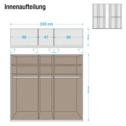 Rauch Orange Drehtürenschrank Sitara II - Erle teilmassiv - lackiert - Schrankbreite: 235 cm - 5-türig - 1 Spiegel -Schlafzimmer Verkaufe DE drehtuerenschrank sitara ii erle teilmassiv lackiert 555490