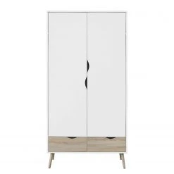 Mørteens Drehtürenschrank Sunndal - Weiß / Eiche Hell -Schlafzimmer Verkaufe DE drehtuerenschrank sunndal weiss eiche dekor 4845192