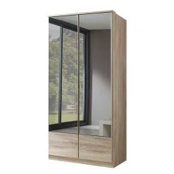 Wimex Drehtürenschrank Rajmi - Eiche Sägerau Dekor - Schrankbreite: 90 cm - 2 Spiegel