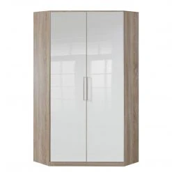 Wimex Eckschrank Soala I - Perlglanz Softwhite/Eiche Sägerau Dekor