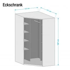 Eckschrank KiYDOO I - (inkl. Ausgleichsleisten) - Hochglanz Weiß / Alpinweiß - Höhe: 197 cm -Schlafzimmer Verkaufe DE eckschrank kiydoo i alpinweiss 197 cm 4613964