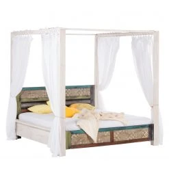 Wolf-Möbel Himmelbett Goa White - Akazie massiv - Weiß