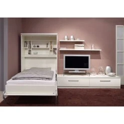 Loftscape Schrankbett-Kombination Majano - Weiß - 160 x 205cm - Kaltschaummatratze -Schlafzimmer Verkaufe DE klappbett kombination majano 160 x 205 cm kaltschaummatratze weiss 1719382