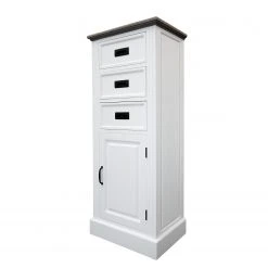 Maison Belfort Kommode Nasinu I - Paulownia teilmassiv - Weiß / Antik Grau