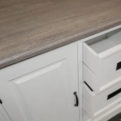 Maison Belfort Kommode Nasinu IV - Paulownia teilmassiv - Weiß / Antik Grau -Schlafzimmer Verkaufe DE kommode braun weiss 4727824