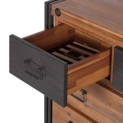 Ars manufacti Kommode Manchester II - Akazie massiv / Metall - Akazie / Anthrazit -Schlafzimmer Verkaufe DE kommode manchester ii akazie massiv metall 4876416