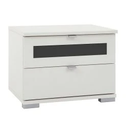 Wimex Nachtschrank Ibri Plus I - Alpinweiß/Schwarz - 2 Nachtschrank
