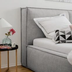 Polsterbett Kinx - Stoff KINX: Grau - 180 x 200cm -Schlafzimmer Verkaufe DE polsterbett kinx webstoff 140 x 200cm hellgrau 5112000