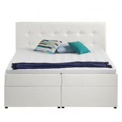 Polsterbett KiYDOO IV - Weiß - 180 x 200cm -Schlafzimmer Verkaufe DE polsterbett kiydoo iv inkl bettkasten kunstleder 180 x 200cm weiss 5117796