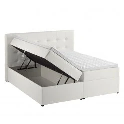 Polsterbett KiYDOO IV - Weiß - 180 x 200cm -Schlafzimmer Verkaufe DE polsterbett kiydoo iv inkl bettkasten kunstleder 180 x 200cm weiss 5117820