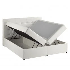 Polsterbett KiYDOO IV - Weiß - 180 x 200cm -Schlafzimmer Verkaufe DE polsterbett kiydoo iv inkl bettkasten kunstleder 180 x 200cm weiss 5117824