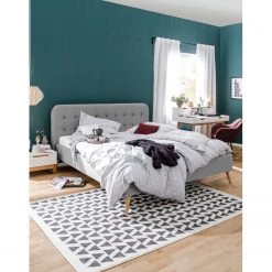 Mørteens Nachtkommode Dahlia - Eiche teilmassiv - Hochglanz Weiß / Eiche -Schlafzimmer Verkaufe DE polsterbett klink ii webstoff 180 x 200cm hellgrau 4737968 1