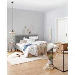 Mørteens Polsterbett Stensborg - Silbergrau - 200 x 200cm - Ohne Lattenrost & Matratze -Schlafzimmer Verkaufe DE polsterbett stensborg strukturstoff 160 x 200cm bettgestell ohne matratze lattenrost silbergrau 4756852