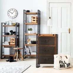 Ars manufacti Kommode Manchester - Akazie teilmassiv / Metall - Akazie / Anthrazit -Schlafzimmer Verkaufe DE regal manchester i akazie massiv metall 4873020