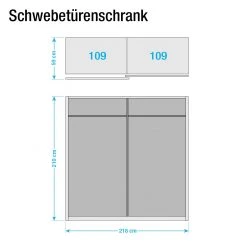 Rauch Blue Schwebetürenschrank Crato - Eiche Sonoma Dekor / Alpinweiß - Breite: 218 cm -Schlafzimmer Verkaufe DE schwebetuerenschrank crato 1831570