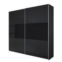 Rauch Blue Schwebetürenschrank Loriga - Graumetallic / Glas Schwarz - Breite: 175 cm