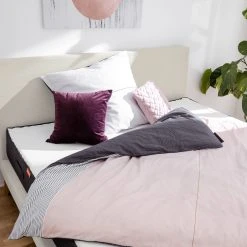 SmoodSpring Bett I - Webstoff / Eiche massiv - Creme - 180 x 200cm -Schlafzimmer Verkaufe DE smoodspring bett i webstoff eiche massiv 140 x 200cm creme 5157112