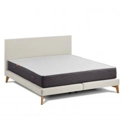 SmoodSpring Bett I - Webstoff / Eiche massiv - Creme - 180 x 200cm -Schlafzimmer Verkaufe DE smoodspring bett i webstoff eiche massiv 140 x 200cm creme 5165208