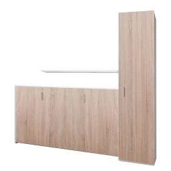 Loftscape Schrankbett-Kombination Godia II - Weiß / Eiche Sonoma Dekor - Kaltschaummatratze -Schlafzimmer Verkaufe DE wandklappbett kombination godia ii kaltschaummatratze weiss eiche sonoma dekor 1723046