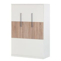 Schrankbett KiYDOO smart - Weiß / Eiche Sonoma Dekor - 110 x 205cm - Kaltschaummatratze -Schlafzimmer Verkaufe DE wandklappbett majano 110 x 205 cm kaltschaummatratze weiss eiche sonoma dekor 1691186