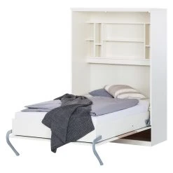 Schrankbett KiYDOO smart - Weiß / Eiche Sonoma Dekor - 110 x 205cm - Kaltschaummatratze -Schlafzimmer Verkaufe DE wandklappbett majano 110 x 205 cm kaltschaummatratze weiss eiche sonoma dekor 1691194