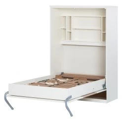 Schrankbett KiYDOO smart - Weiß / Eiche Sonoma Dekor - 110 x 205cm - Kaltschaummatratze -Schlafzimmer Verkaufe DE wandklappbett majano 110 x 205 cm kaltschaummatratze weiss eiche sonoma dekor 1691202