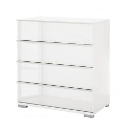 Wiemann Schubkastenkommode Chicago II - Alpinweiß / Glas Weiß